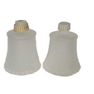 2ct Vintage Frosted White HOMCO Diamond Point Candle Votive Cup Home Interiors